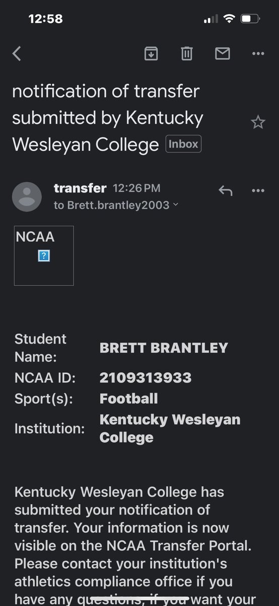 I would like to thank all my coaches at Kentucky Wesleyan for all the love and support they have gave me. Part of me will always be a panther💜. With that being said I will be entering the transfer portal with 1-2 years of eligibility left. #AGTG