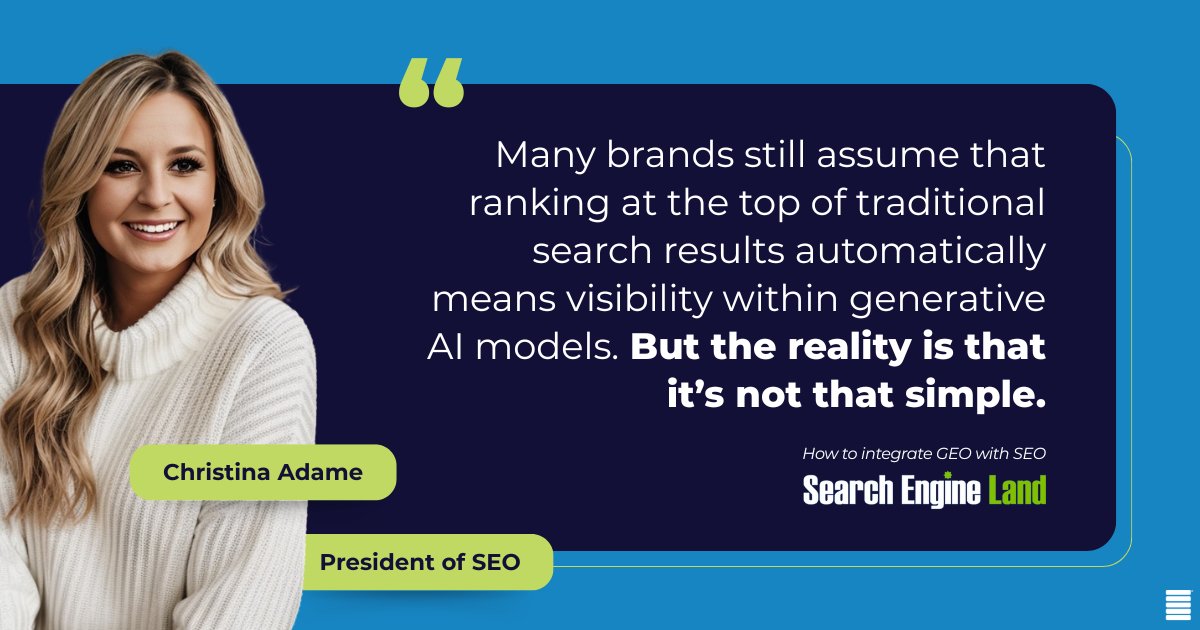 #SEO is all about ranking. #GEO is all about retrievability. AKA: how well #AI can access, interpret, and prioritize your brand’s information in responses. 

The tricky part is blending the two without botching your strategy. That's where most brands fumble. But don’t worry —