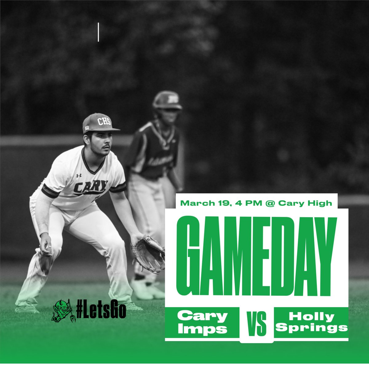 Support the JV Baseball team today @ 4 PM
<a href="/CaryImpClub/">Cary Imp Club</a>  <a href="/ImpsBaseball/">Cary Imps Baseball</a> 
#CaryHigh #GoImps #ForksUp