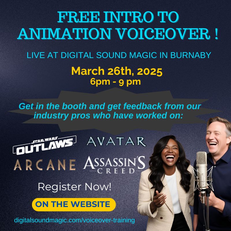 We are hosting another FREE workshop on March 26 for anyone interested in learning Voiceover for ANIMATION! Get experience in the booth and real feedback from professionals 🎙️

Register at bit.ly/4htMIGT !!