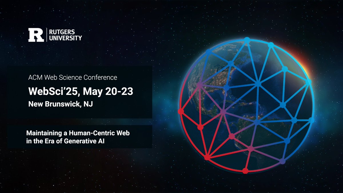 Katherine Ognyanova (@ognyanova.bsky.social) (@ognyanova) on Twitter photo Friends, the 2025 ACM Web Science conference is coming up at <a href="/RutgersU/">Rutgers University</a> this May. We have fantastic presenters and keynote speakers lined up. The schedule and registration just went live on websci25.org. Do come and join us! cc <a href="/websciencetrust/">Web Science Trust</a> <a href="/RutgersCommInfo/">Rutgers School of Communication and Information</a> #GenAI Friends, the 2025 ACM Web Science conference is coming up at <a href="/RutgersU/">Rutgers University</a> this May. We have fantastic presenters and keynote speakers lined up. The schedule and registration just went live on websci25.org. Do come and join us! cc <a href="/websciencetrust/">Web Science Trust</a> <a href="/RutgersCommInfo/">Rutgers School of Communication and Information</a> #GenAI