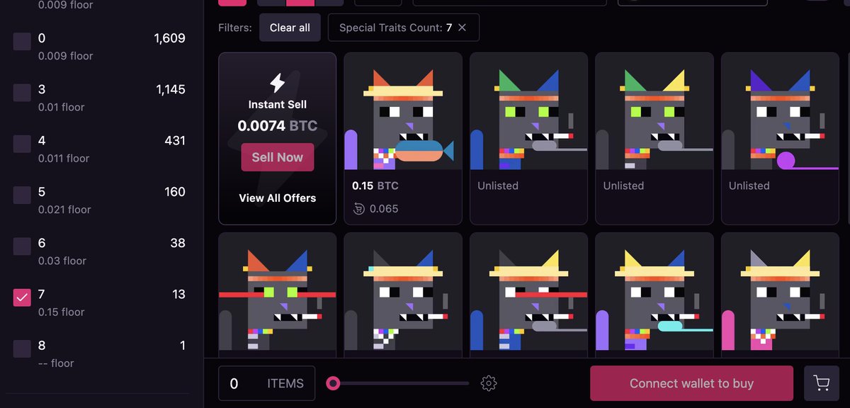 Evonbit's tweet image. And filter by special trait count now also. 

See which kitties have the most collars...💎💎💎

@dmtnatcats @MEonBTC