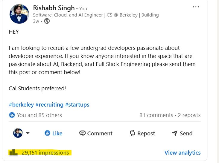 keyboardphilos's tweet photo. 🤖 Big Tech is shooting itself in the foot—junior devs hold the trigger.

One LinkedIn post: • 30k views • 100 calls in 4 days

Junior devs aren't waiting for FAANG—they're building #AI #startups instead.

We're speeding that up at https://t.co/VDbj3bFEWZ. start building! https://t.co/Dq9dW9TEbJ