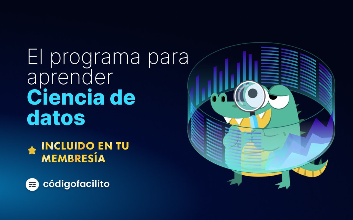 codigofacilito's tweet image. Si eres Premium, este Bootcamp YA ES TUYO ⭐️
Aprende desde fundamentos de Python hasta Machine Learning y análisis de datos con las herramientas más usadas en la industria.
👩🏫 Con asesorías en vivo de Cynthia Castillo @lamatemaga