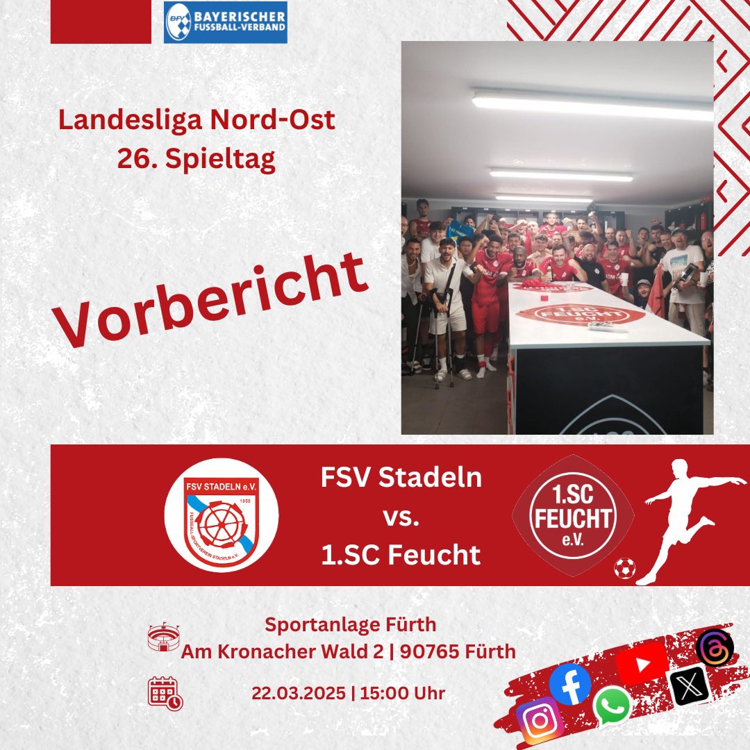 Vorbericht in der Story auf Instagram und Facebook. 

#fussball #fußball
