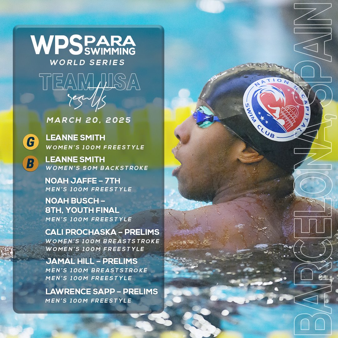 Leanne Smith had herself a DAY 🥇🥉

The 2x Paralympian leads Team USA on day one of the Para Swimming World Series in Barcelona with two medals!

Full Team USA results 👇