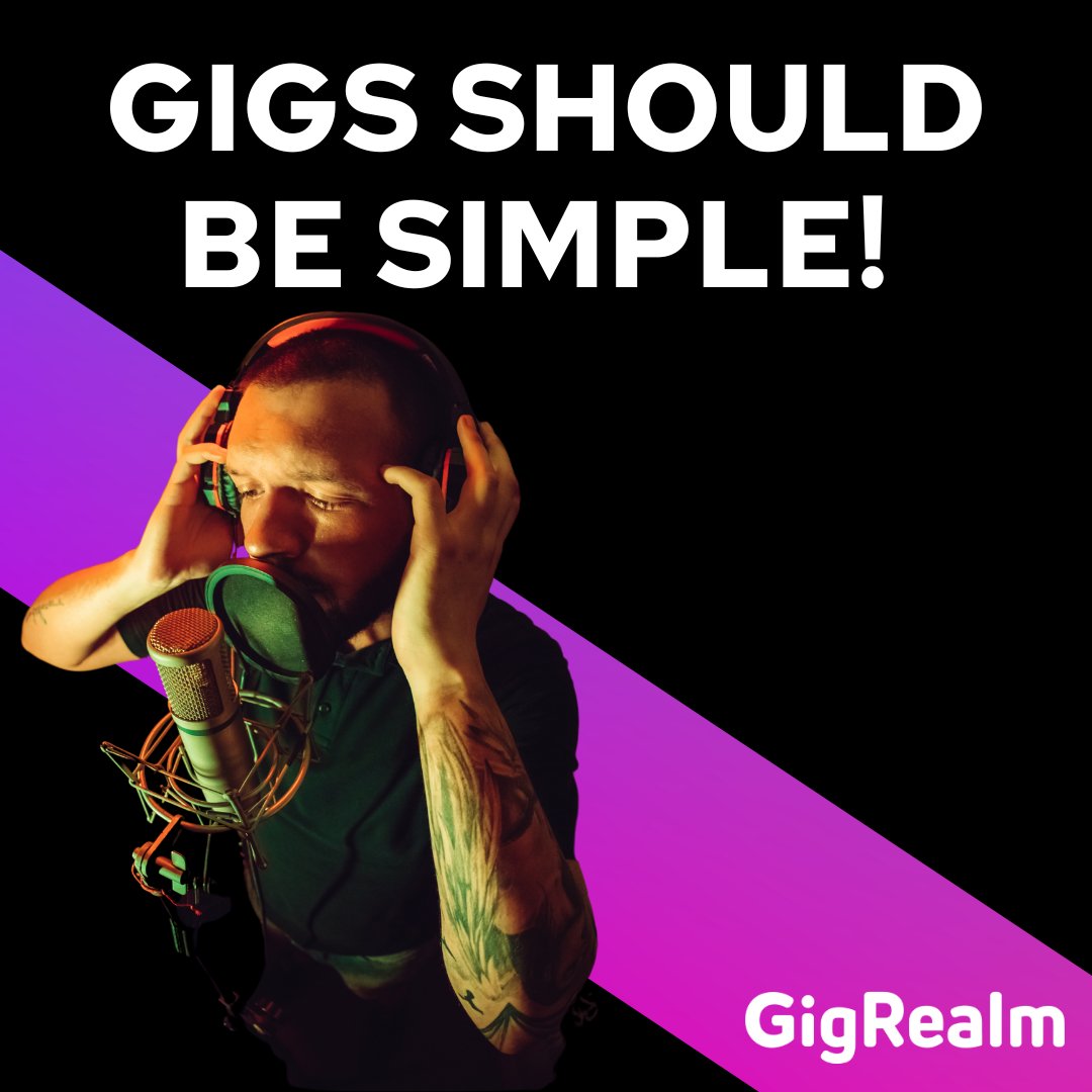 🎶 Booking gigs shouldn’t be a headache. GigRealm connects musicians &amp; venues seamlessly, no stress, no hassle, just live music done right. Find gigs, book artists, and get paid securely. Sign up today! 🎶 #GigsMadeEasy