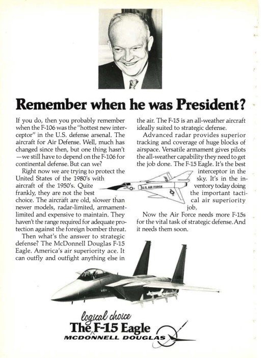 I love those 70's and 80's era F-15 related magazine advertisements. I added a couple to the page here are a few of the 'new' ones. More can be found at skytrailer.nl/f-15-eagle-add… #f15