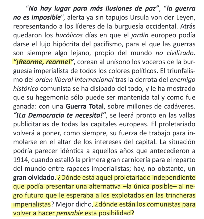 Emancipaci0n's tweet photo. Con el rearme de los gobiernos imperialistas para preparar una nueva guerra mundial, la situación es casi idéntica a 1914. Pero hay una diferencia: ¿donde está hoy el proletariado independiente capaz de oponer un horizonte alternativo a la carnicería imperialista? https://t.co/oiHze4zKOH