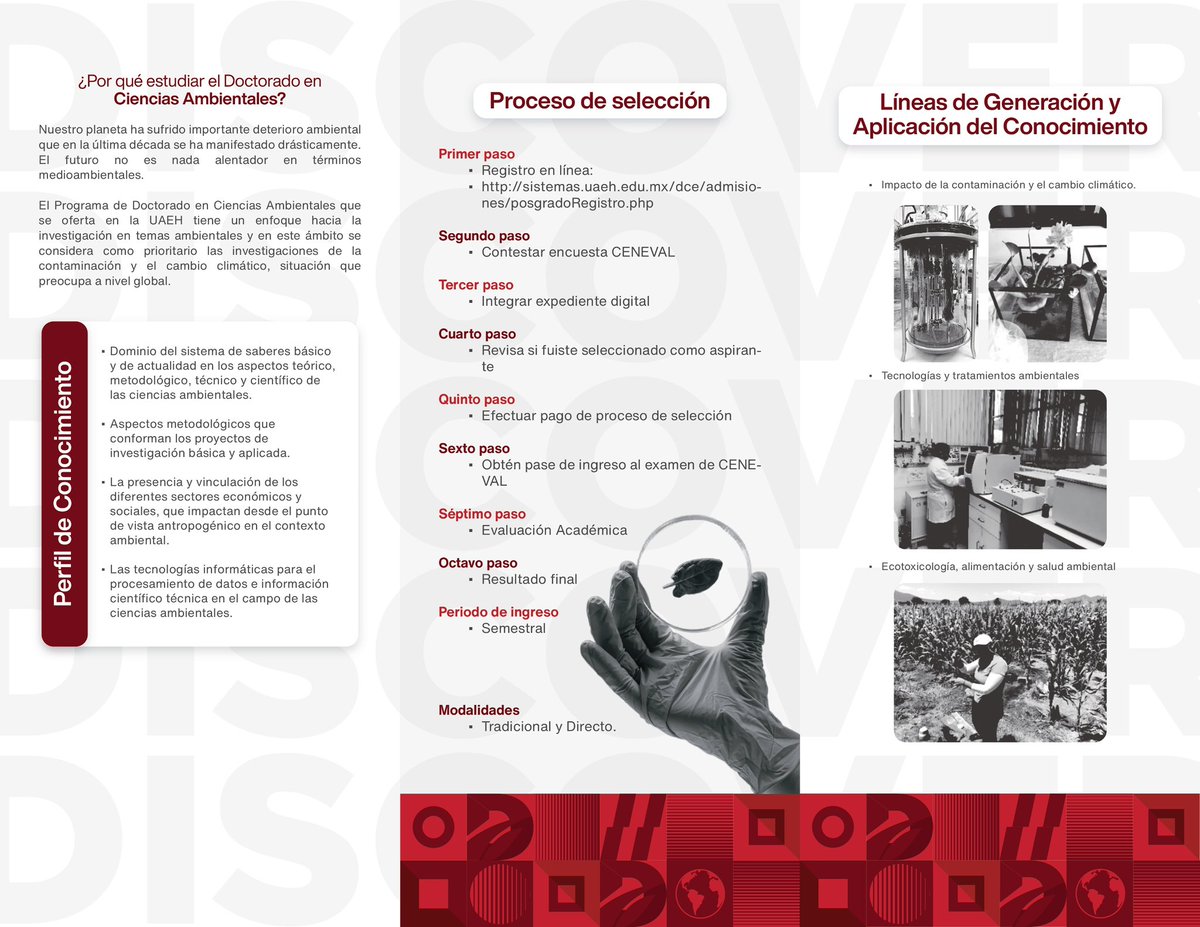 Cesarin_Camacho's tweet photo. Abierta la convocatoria Doctorado en Ciencias Ambientales (Tradicional y directo) por la Universidad Autónoma del Estado de Hidalgo (UAEH)
Registro:
https://t.co/TqmysQKG29
Seguimiento de aspirantes:
https://t.co/OTXqG8rg8j
@LatinXChem @Secihti_Mx @LatEnvChemPSE @IWAHQ https://t.co/ryhiXb9hfQ