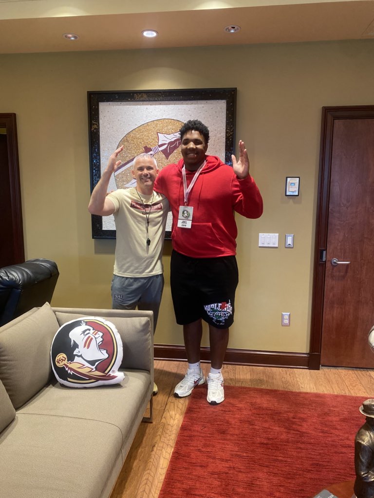 Joel Ervin (@joelervin239) on Twitter photo Had a great time at FSU thank you to the coaching staff for such a great spring visit can’t wait to be back!! Go Noles 🍢 <a href="/Coach_Norvell/">Mike Norvell</a> <a href="/CoachHand/">Herb Hand</a> <a href="/ChuckCantor/">Chuck Cantor</a> <a href="/CoachJCooper/">Jack Cooper</a> <a href="/Noles247/">Noles247.com</a> <a href="/CoachGusMalzahn/">Coach Gus Malzahn</a> <a href="/FSUFootball/">FSU Football</a> Had a great time at FSU thank you to the coaching staff for such a great spring visit can’t wait to be back!! Go Noles 🍢 <a href="/Coach_Norvell/">Mike Norvell</a> <a href="/CoachHand/">Herb Hand</a> <a href="/ChuckCantor/">Chuck Cantor</a> <a href="/CoachJCooper/">Jack Cooper</a> <a href="/Noles247/">Noles247.com</a> <a href="/CoachGusMalzahn/">Coach Gus Malzahn</a> <a href="/FSUFootball/">FSU Football</a>
