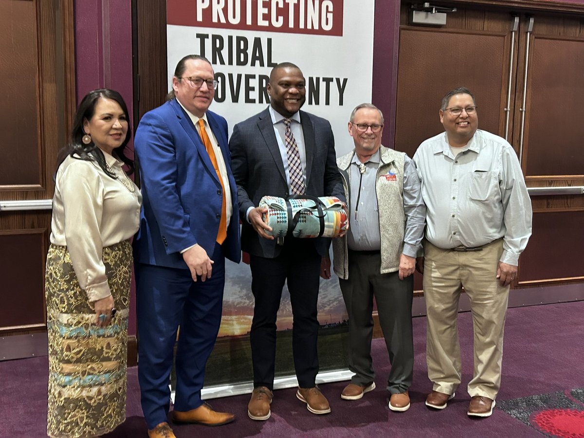 IndianNationsOK's tweet photo. Thank you @monroefortulsa with the @cityoftulsagov for the keynote! We appreciate your friendship and your allyship with our Tribal Nations and Native communities!  Mvto! https://t.co/TDBDgHMQnu
