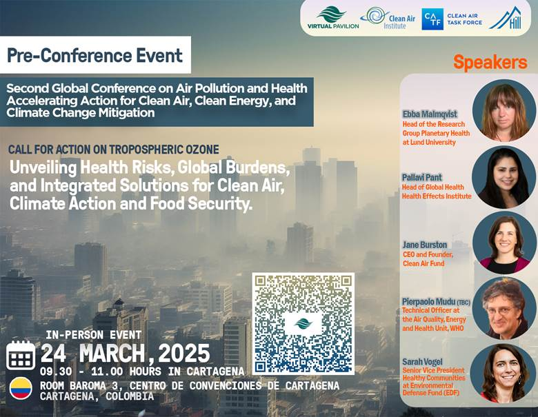 Clean Air Institute (@cleanairinst) on Twitter photo Will you be in Cartagena this March 24th? Join the in-person event "Call for Action on Tropospheric Ozone," part of the 2nd Global Conference on Air Pollution and Health. Email info@cleanairinstitute.org for the registration link.
pavilion.cleanairfund.org/wp-content/upl… Will you be in Cartagena this March 24th? Join the in-person event "Call for Action on Tropospheric Ozone," part of the 2nd Global Conference on Air Pollution and Health. Email info@cleanairinstitute.org for the registration link.
pavilion.cleanairfund.org/wp-content/upl…