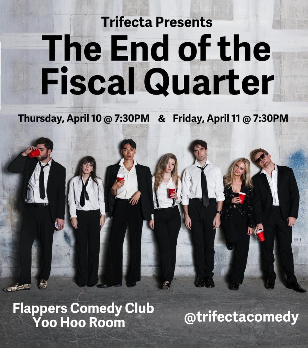 TR!FECTA (@trifectacomedy) on Twitter photo Trifecta Presents The End of the Fiscal Quarter. Live at Flappers Comedy Club Thursday 4/10 & Friday 4/11! ๐ญ๐คช
๐๏ธ linktree.com/trifectacomedy ๐๏ธ
#sketchcomedy #flapperscomedyclub #trifecta #sketchshow #comedyshow #actor #comedian <a href="/FlappersComedy/">Flappers Comedy Club</a> Trifecta Presents The End of the Fiscal Quarter. Live at Flappers Comedy Club Thursday 4/10 & Friday 4/11! ๐ญ๐คช
๐๏ธ linktree.com/trifectacomedy ๐๏ธ
#sketchcomedy #flapperscomedyclub #trifecta #sketchshow #comedyshow #actor #comedian <a href="/FlappersComedy/">Flappers Comedy Club</a>