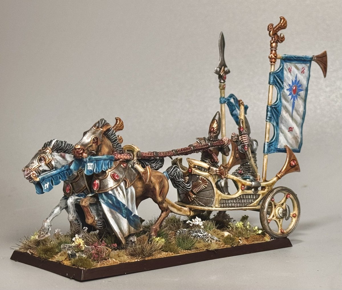 groje's tweet photo. Finished the first of my chariots, there is simply no good tabletop without any chariots crushing into the enemy ranks
#theoldworld #WarhammerCommunity #PaintingWarhammer #warhammer #warhammertow #highelfrealms #highelves https://t.co/y3Ths9tLjh