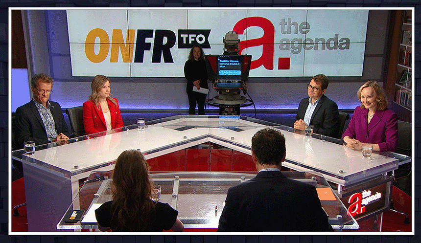 spaikin's tweet photo. Am so proud of what we're airing on @TheAgenda &amp; TFO tonight at 8/11 pm. English &amp; French being spoken on the same show with 4 bilingual guests. Plus subtitles for  viewers that need them. A bilingual show for an officially bilingual country. Check it out! @tvo #Francophonie https://t.co/rXcXZlf0FF