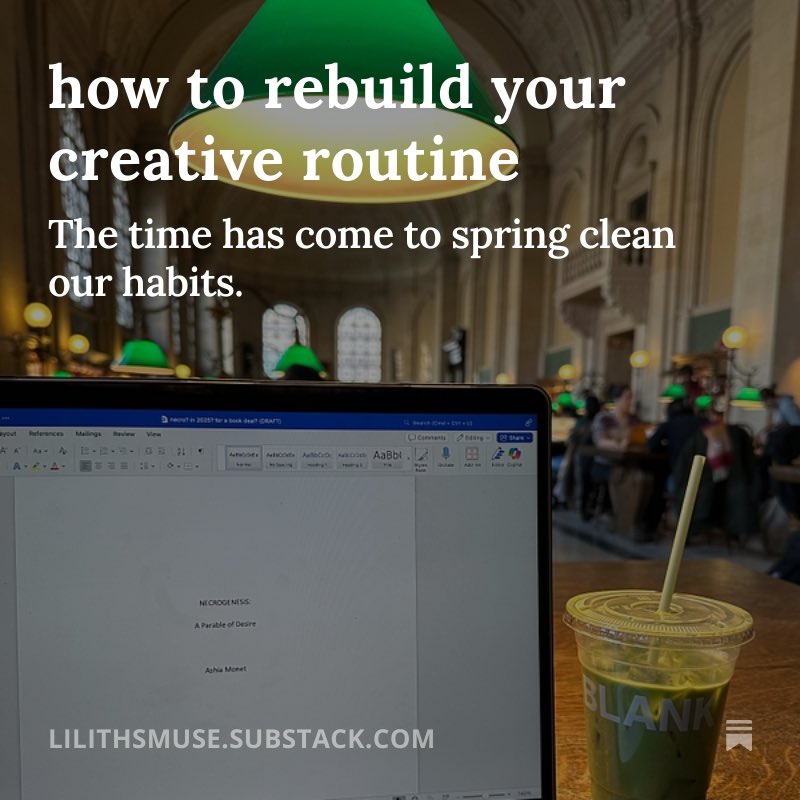 AshiaMonet's tweet image. Newsletter update! This time we’re chatting about developing a writing schedule that allows you to meet your goals AND your needs (and a small check-in on how NECROGENESIS revisions have been going) ✨
shorturl.at/ifmP4