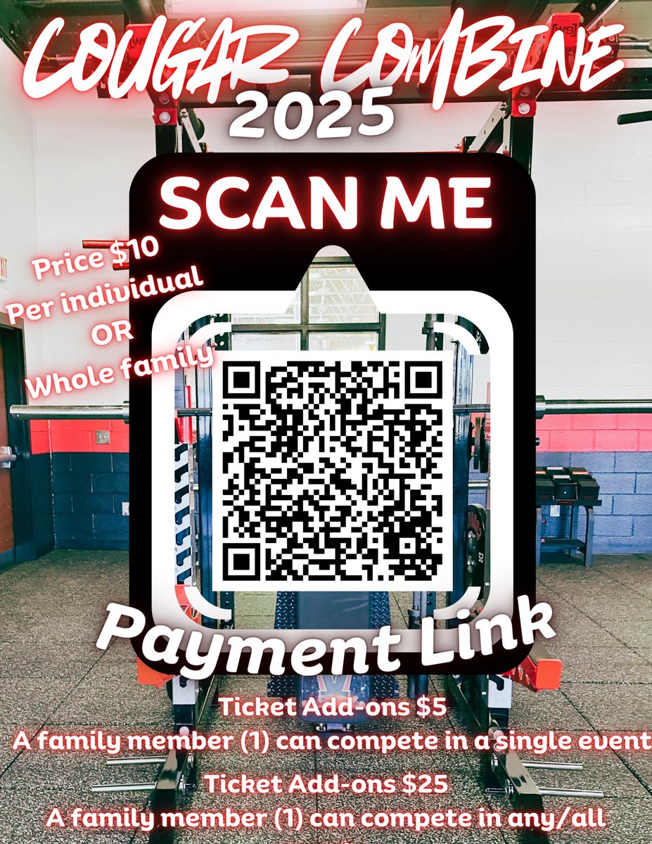 ‼️ 🏈 COUGAR COMBINE 🏈 ‼️

Please come out and join us for the first-ever Cougar Combine!! It's a great way to see our newly updated weight room and compete if you're up to the challenge!! 

#ATC 🙌🏼🏋️