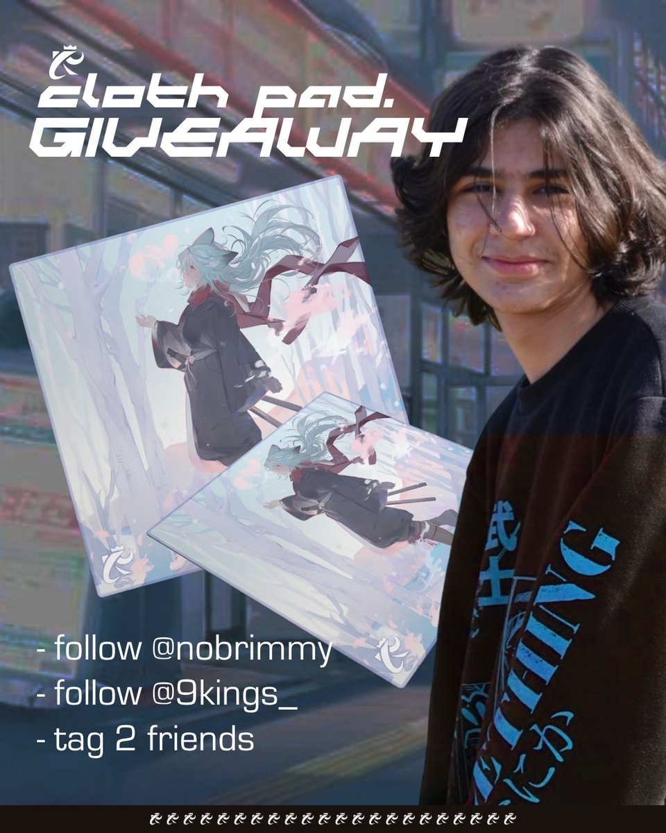 🔔 CLOTH MOUSEPAD GIVEAWAY

I've been the pleasure to give away one "teppeki" CLOTH pad to one of you guys, and all you have to do to enter the giveaway is:

- follow <a href="/nobrimmy/">br!m</a> 
- follow <a href="/9kings_/">9k.gg</a> 
- tag 2 friends in the comments

winner will be announced on march 31st.