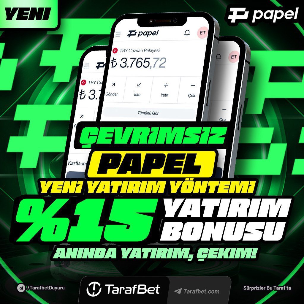 ❤️‍🔥TARAFBET AİLESİNE ÖZEL %15 PAPEL YATIRIM BONUSU !

🚀 Yeni Yatırım Yöntemi PAPEL Tarafbet'te !

✨ Tüm Alanlarda Katılım Sağlayabilirsiniz !

💲 Tarafbet İle Hemen Kar Etmeye Başla !