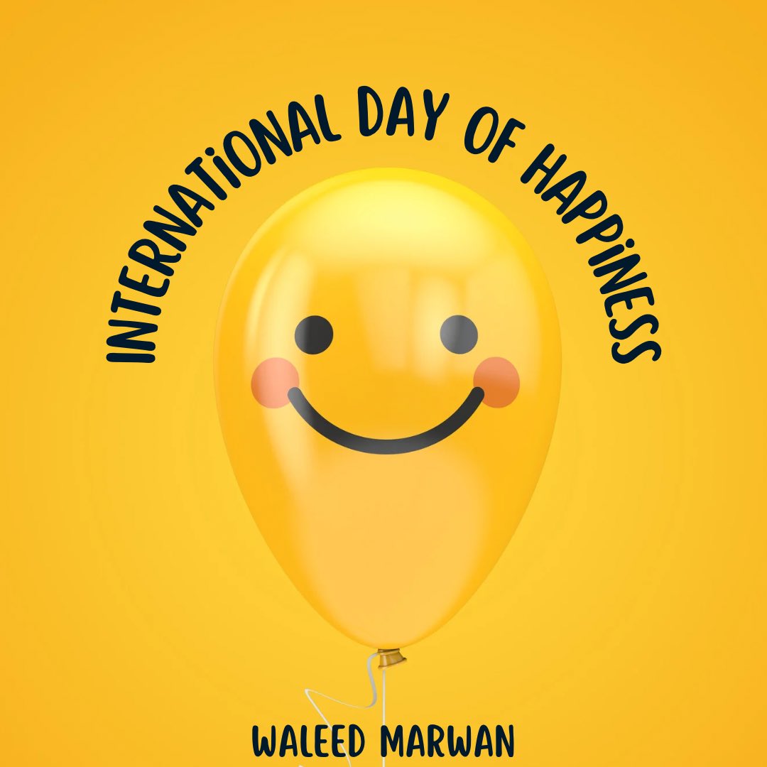 🌍😁 يوم السعادة العالمي 😁🌍

اليوم، اضحك على نكاتك، واستمتع بقطعة كعك بدون ذنب 😆، واحتفل بالإنجازات الصغيرة مثل العثور على مال في جيبك 😊

السعادة معدية، فشارك الفرح 🤗🤗