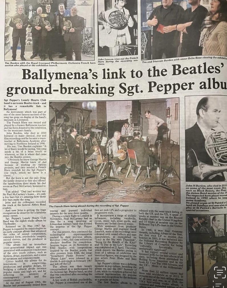 Ballymenas link to the Beatles is now on display at the Liverpool Beatles Museum- Mathew Street. #Liverpoolbeatlesmuseum #Mathewstreet #Liverpool #SgtPepper
