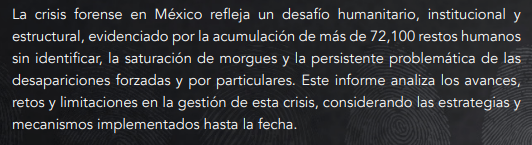 ErnestoLPV's tweet photo. Desgarramiento civilizatorio en México.

"...72,100 restos humanos sin identificar, la saturación de morgues y la persistente problemática de las desapariciones forzadas y por particulares".

Tema del próximo martes en Ni plata ni plomo por @Ibero909FM 

https://t.co/JUhRAshVj8 https://t.co/7C41DAsTIK