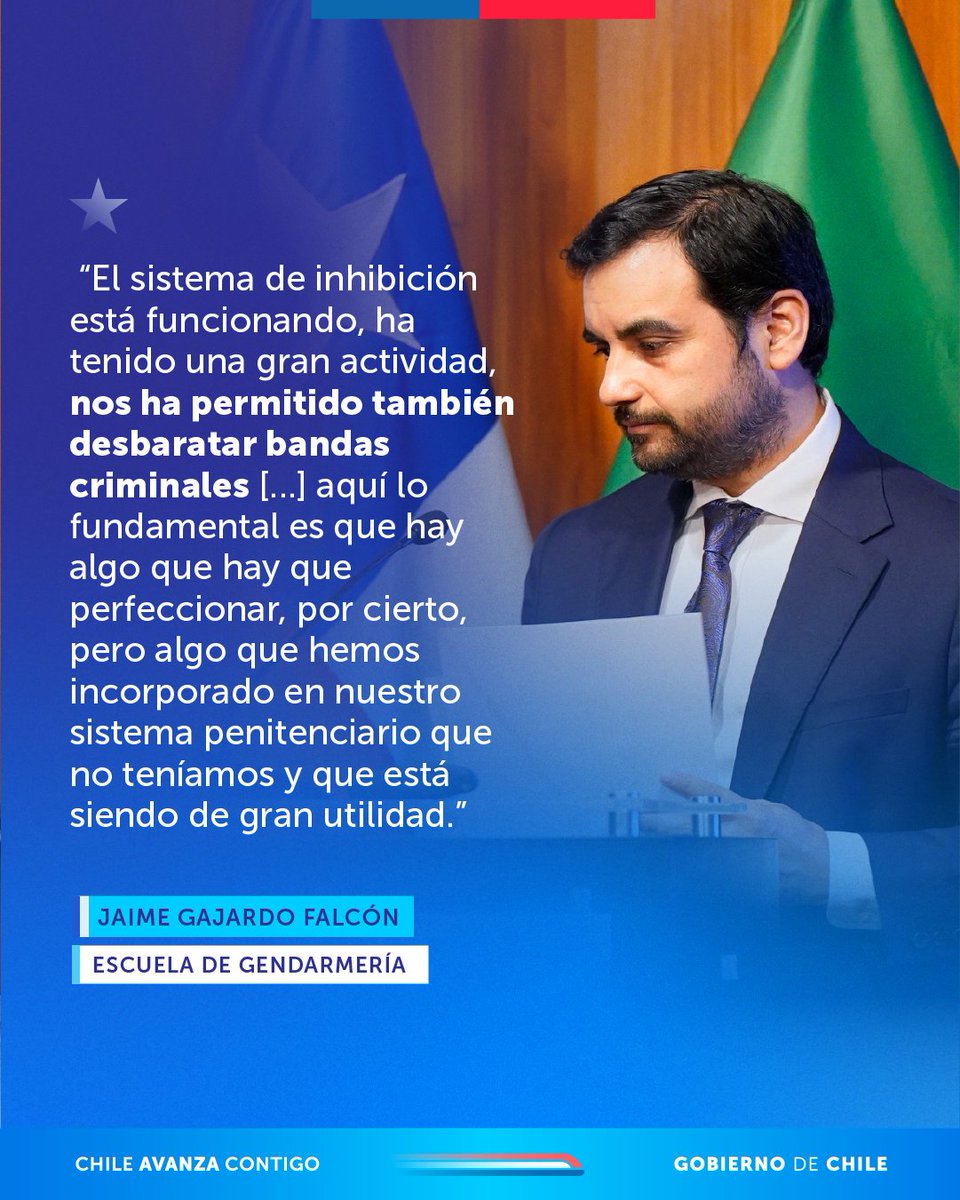 En relación al sistema de inhibición de telefonía en recintos penitenciarios, el ministro de Justicia y DDHH, Jaime Gajardo Falcón, relevó el aporte que la implementación de esta tecnología ha significado para fortalecer el control de las cárceles.

Revisa su declaración aquí 👇
