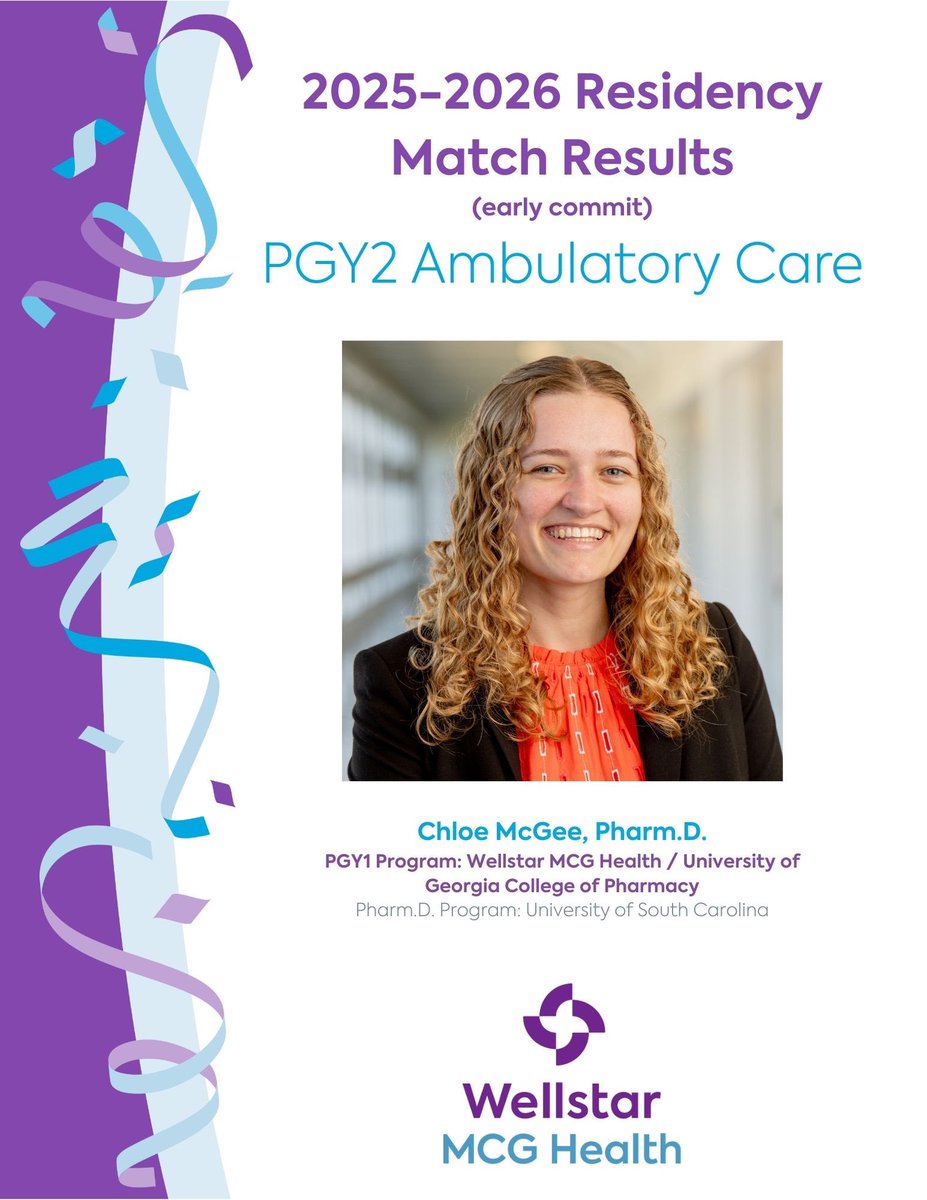 Celebrating a successful Match Week!! We are so proud of our current PGY1 class matching into their PGY2 programs 🎉💜🩵