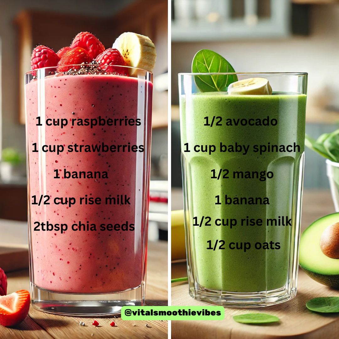 Which smoothie flavor would you choose for today?🥤

-Raspberry, Strawberry, Banana, Chia Seeds, Rice Milk 🍓🍌🥛 

OR

-Avocado, Banana, Spinach, Mango, Oats, Rice Milk 🥑🍌🥭🍃🥛