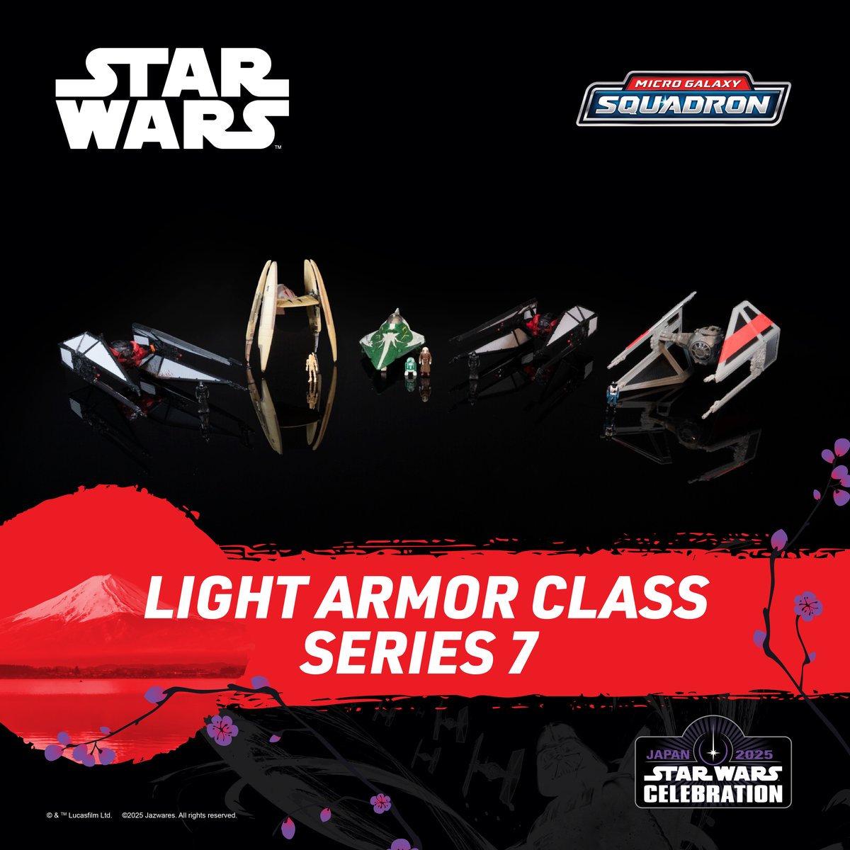 Build your fleet with the Star Wars Micro Galaxy Squadron Starfighter Class Collection (Series 7). 

Featuring all five Series 7 Starfighter Class vehicles, including Rare and Chase vehicles. Now available: links.jazwares.com/vault032025

#StarWars #MicroGalaxySquadron #JazwaresVault
