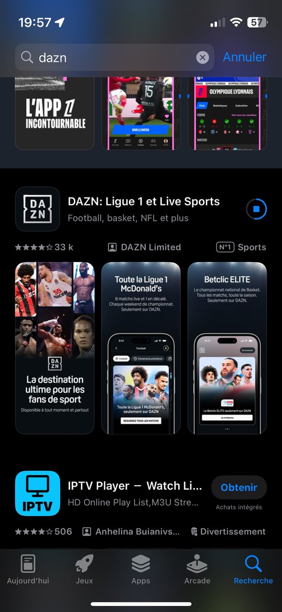 Se dire quand même que quand tu cherches <a href="/DAZN_FR/">DAZN France</a> sur l’App Store Apple, le deuxième résultat c’est une appli d’IPTV…