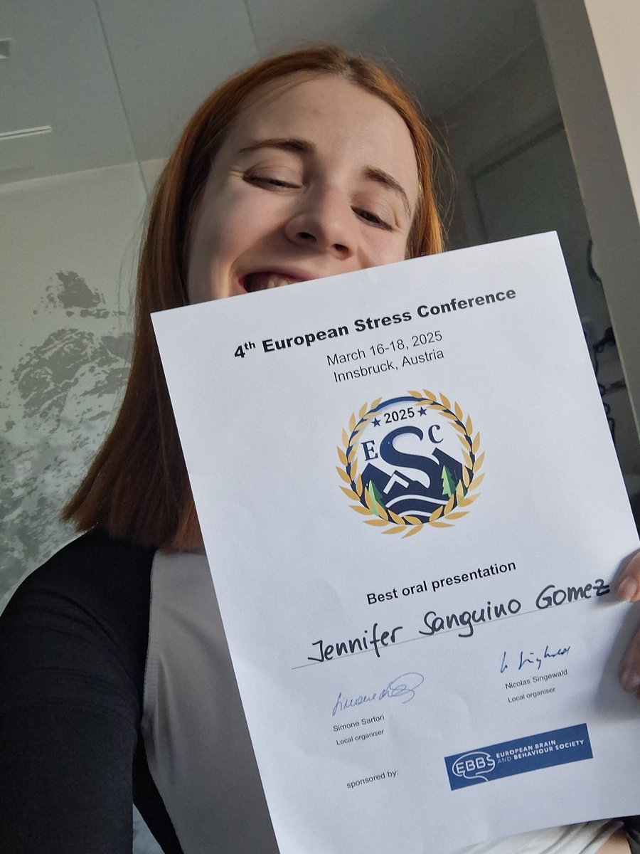 Back from Innsbruck 🇦🇹 where I was invited to present my PhD work at the 4th European Stress Conference 🧠💥

Enjoyed skiing 🎿, stunning views 🏔️, and lovely food 🍲 — and winning the Best Oral Presentation Award made it even better! 🏆

One of my favorite conferences as always!