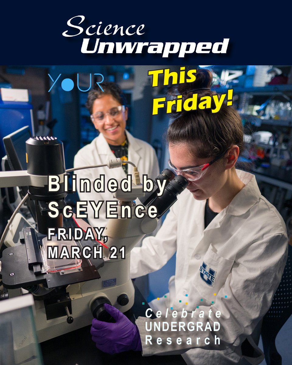 We're SO EXCITED to welcome USU biological engineers Elizabeth Vargis and Sophia Hessami THIS FRIDAY EVENING, MARCH 21, to Science Unwrapped at USU, at 7 pm in ESLC 130! usu.edu/today/story/us…
 #yearofundergraduateresearch #yourofundergraduateresearchatusu #YoUR50
23m