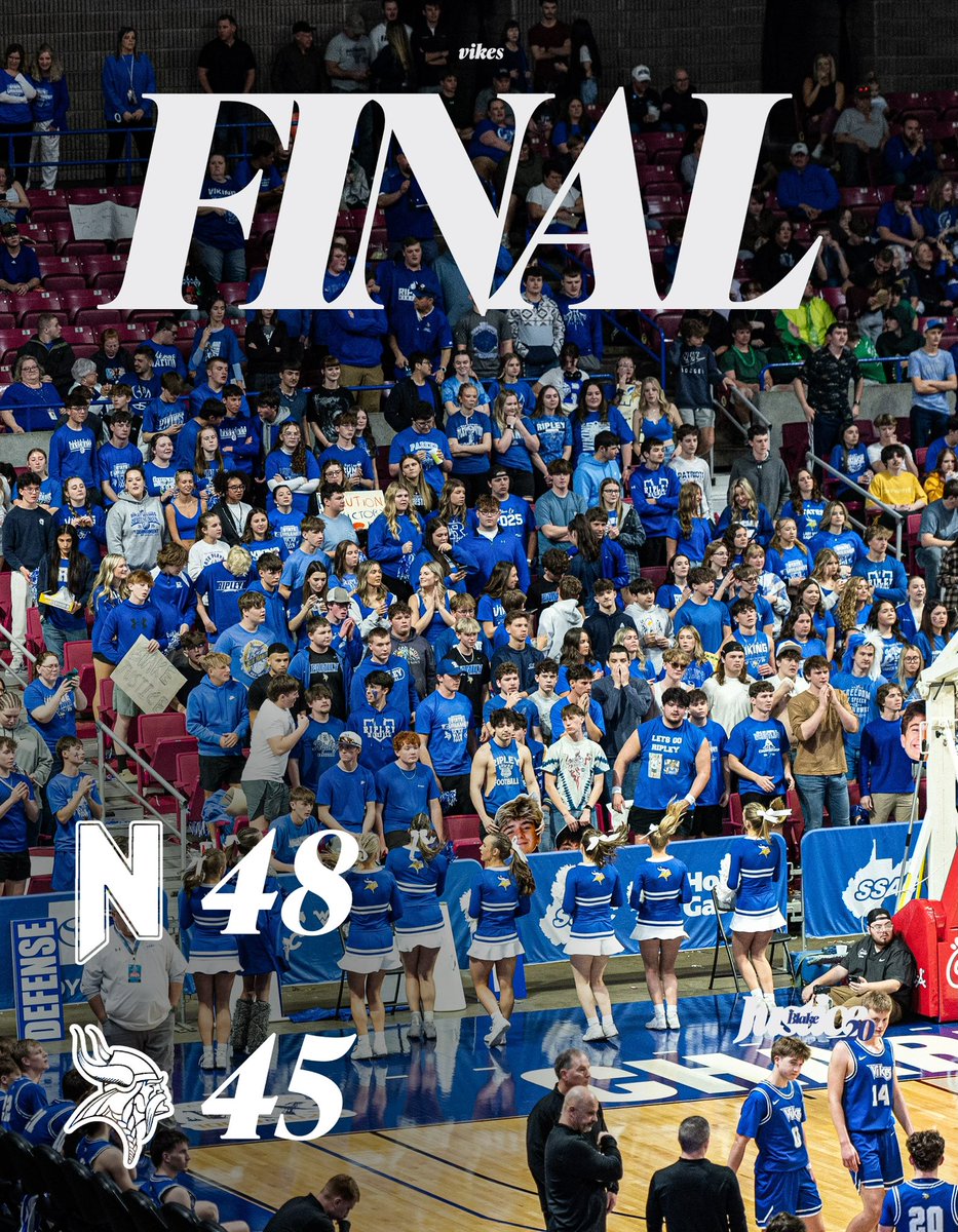 A great season comes to an end as the Vikings fall short in the AAA State Championship Quarterfinal. 

A lot was accomplished this season with this team. 19 wins (T-3rd most in school history) and just the 3rd state tournament appearance in school history.

#GoVikes #VikingHoops
