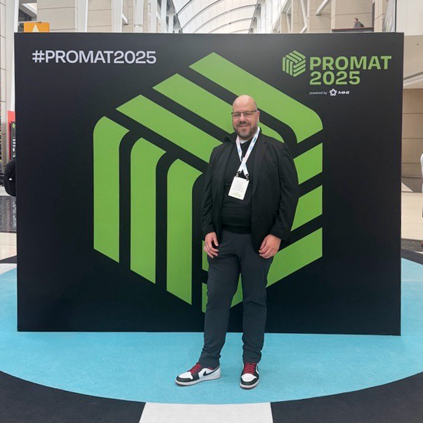 InsequenceCorp's tweet photo. Thank you to @poweredbymhi  for a great #ProMat2025! 

Karl had the opportunity to explore emerging technology and build meaningful connections. 

Until next time! 

#Insequence #SupplyChain #Manufacturing https://t.co/IKvnGBoNBv