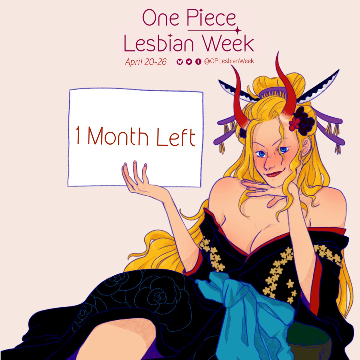 OPLesbianWeek's tweet photo. One month left until OP Lesbian Week begins!
If you haven’t already, check out our ship generator and prompt list below!!
#oplesbianweek #oplesbianweek2025 https://t.co/FGKDrXRDx1