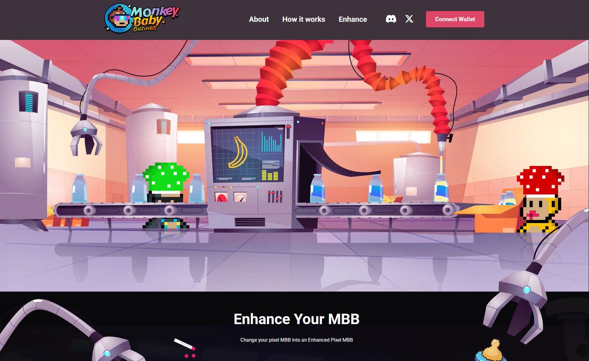 🚨MBB EVOLVE IS HERE – ENHANCE YOUR PIXEL MBB

The next chapter of MBB has arrived. Burn 1 Magical Banana Milk to upgrade your Pixel MBB into an Enhanced Pixel MBB—no dependencies, no middlemen, just on-chain permanence. Want to switch back? Reverting is always free.

Fewer milks