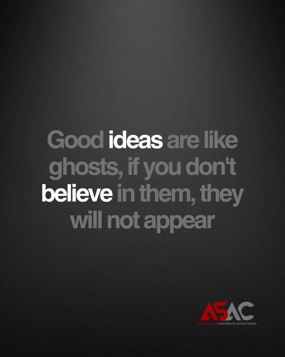 Good ideas are like ghosts 👻—if you don’t believe in them, they’ll never appear. Believe in your brilliance today! ✨ #BelieveInYourself #Inspiration #CreativeThinking #MakeItHappen