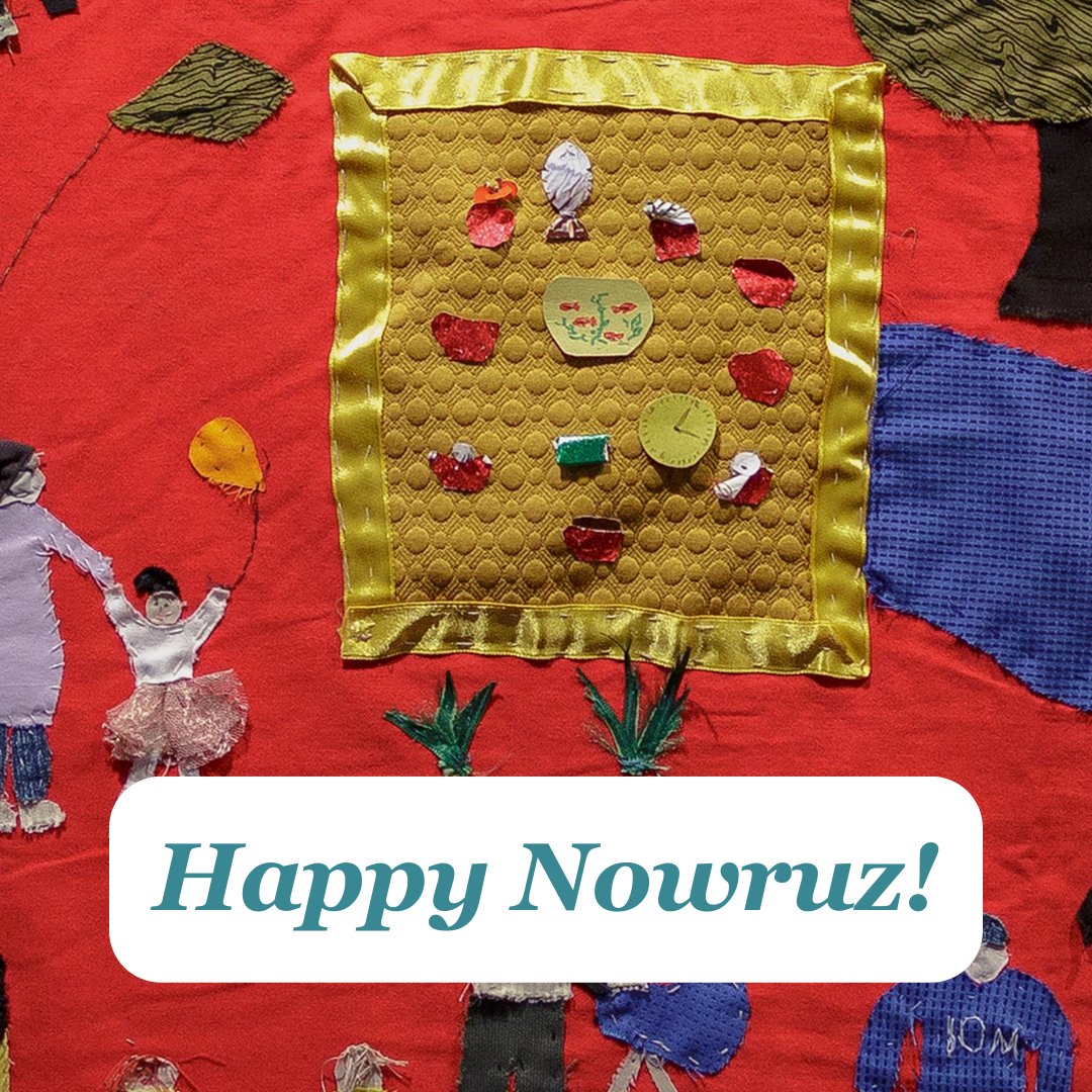 Happy Nowruz! This story cloth, made by refugees in Sedra, Bosnia depicts the annual celebration.