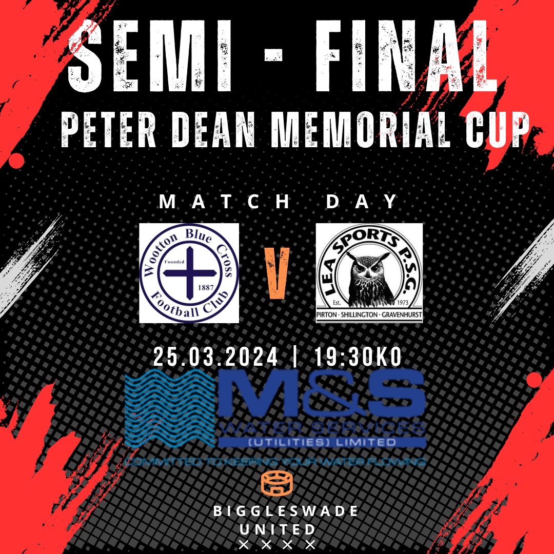 With no game Saturday our attention turns to a midweek semi final against what will be tough opposition from the league above <a href="/BlueWoottonMens/">Wootton Blue Cross FC</a> . No doubt it’ll be a great game to watch so get down to Biggleswade United. £3 adults, £1 concessions 

UTFS 🔴⚫️🔴⚫️