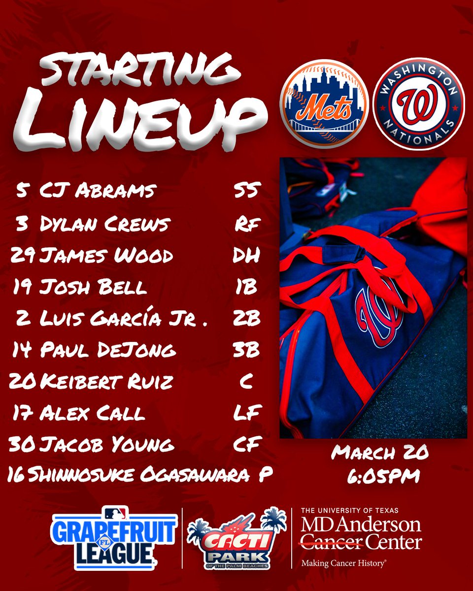 Starting lineup for tonight's NL East matchup!