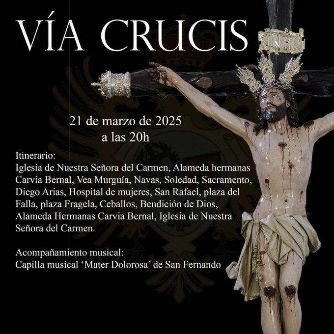Vía Crucis del Santísimo Cristo de la Expiración en Cádiz: Horario y Detalles para el 21 de marzo de 2025