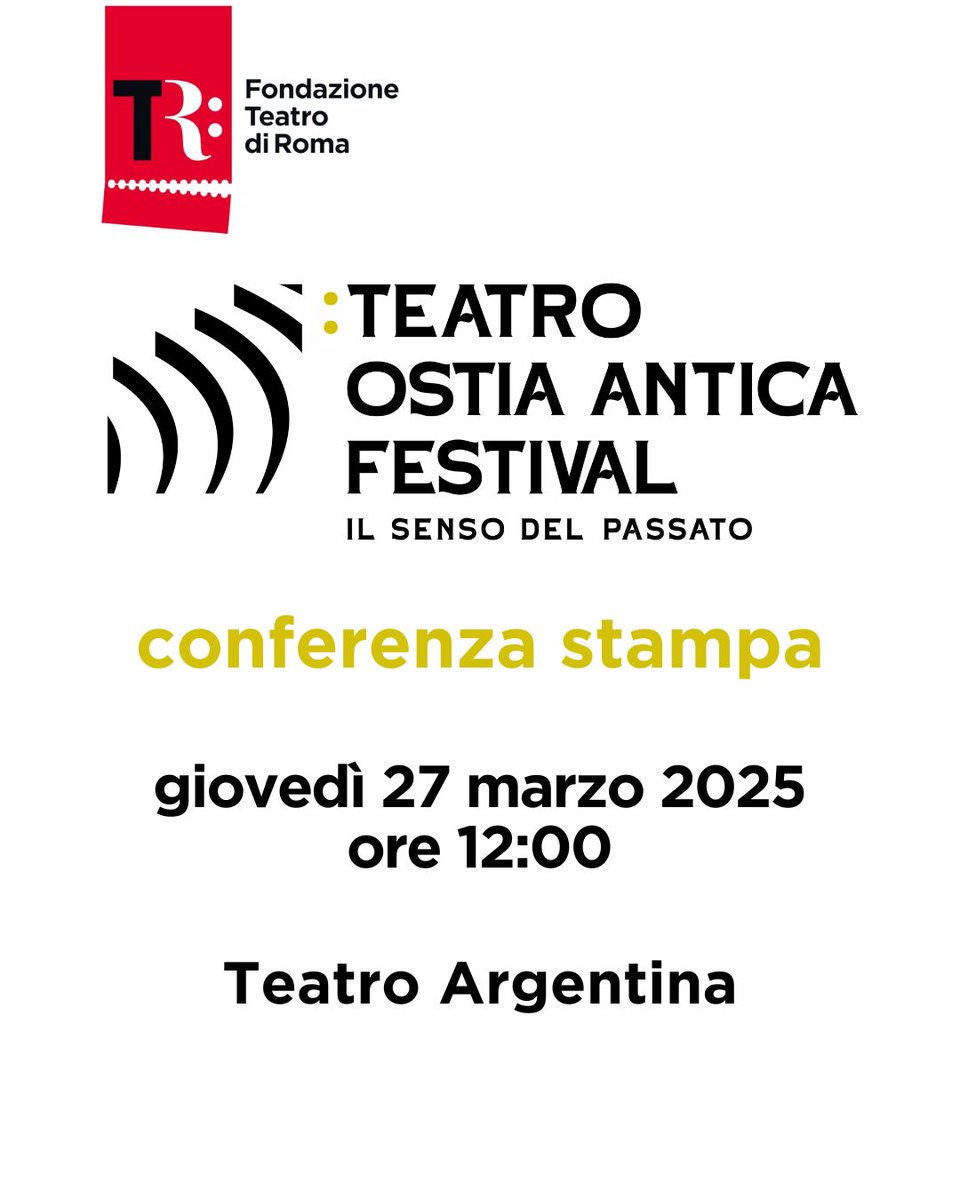 TEATRO OSTIA ANTICA FESTIVAL | IL SENSO DEL PASSATO
Il Teatro di Roma torna al Teatro Romano di Ostia Antica, restituendolo al pubblico nella sua vocazione di spazio “classico” e luogo d'incontro tra popoli e culture.
Conferenza stampa: 27 marzo 2025 ore 12:00, Teatro Argentina