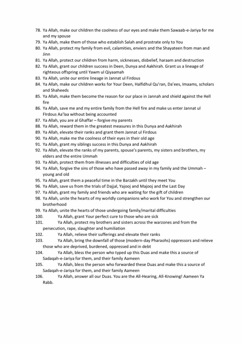 Tunde1702's tweet image. If you’re unsure what to ask for during these last 10 nights here’s a list