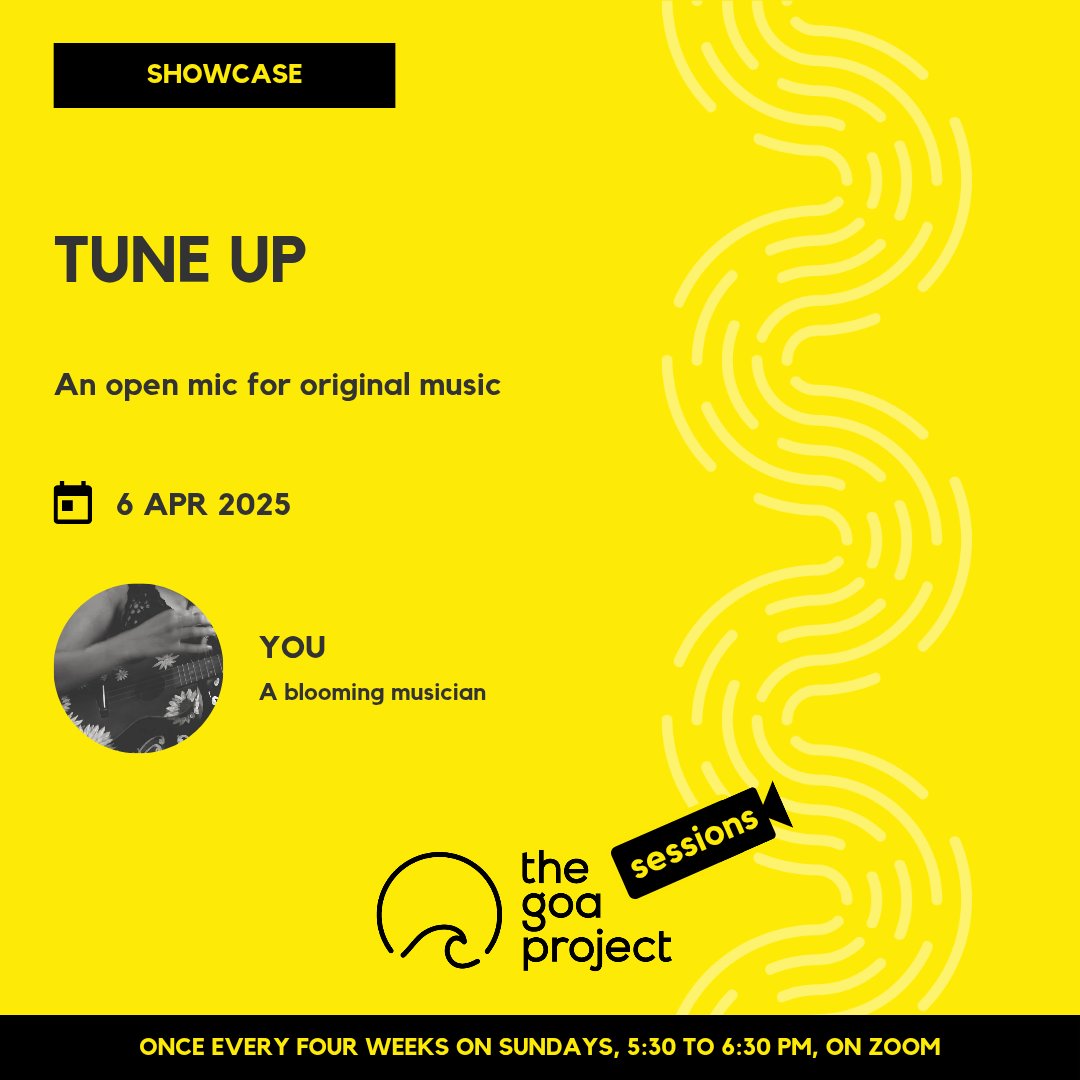 We continue our open platform series. After open mics for poets and storytellers, this one is for those who make original music.
Want a spot? See: thegoaproject.wordpress.com/2025/03/20/tun…
Register to come listen: bit.ly/TGPSessions
More about #TGPSessions: thegoaproject.wordpress.com