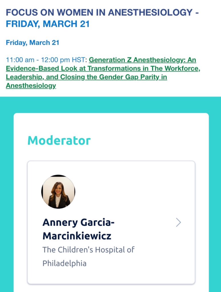 Annery Garcia-Marcinkiewicz, MD, MSCE (@annerygarciama1) on Twitter photo Thrilled to be moderating this panel at the International Anesthesia Research Society 2025 Annual Meeting! Hope to see you all there! <a href="/womenMDinanesth/">Women in Anesthesiology</a> Thrilled to be moderating this panel at the International Anesthesia Research Society 2025 Annual Meeting! Hope to see you all there! <a href="/womenMDinanesth/">Women in Anesthesiology</a>