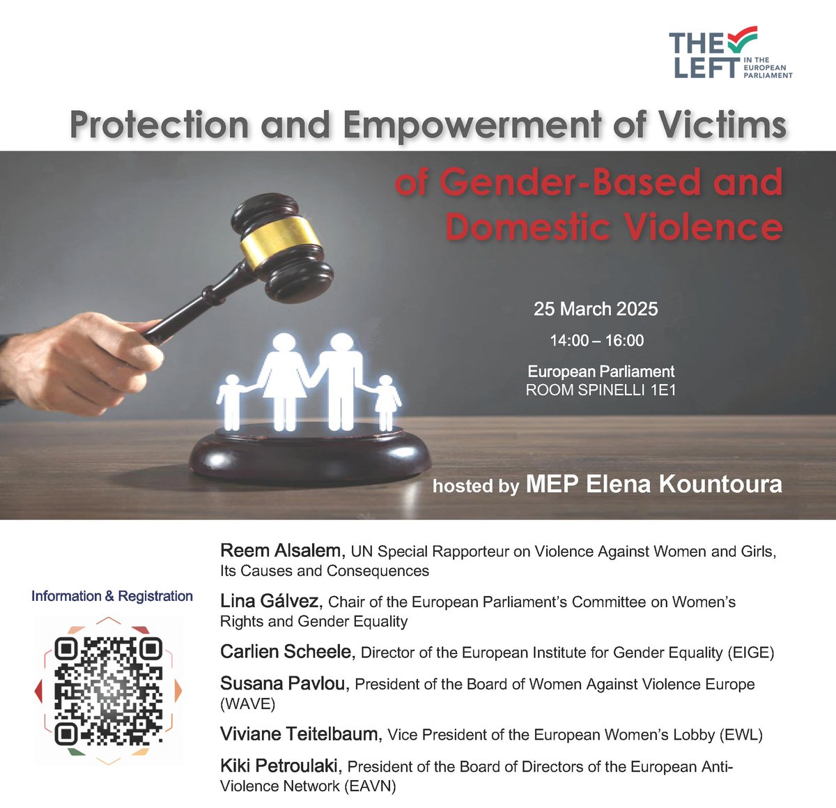 I would like to cordially invite you to attend the event I am hosting on “Protection and Empowerment of Victims of Gender-Based and Domestic Violence,” taking place on Tuesday, March 25, 2025, at 14:00, in the European Parliament.
The event focuses on key issues related to the