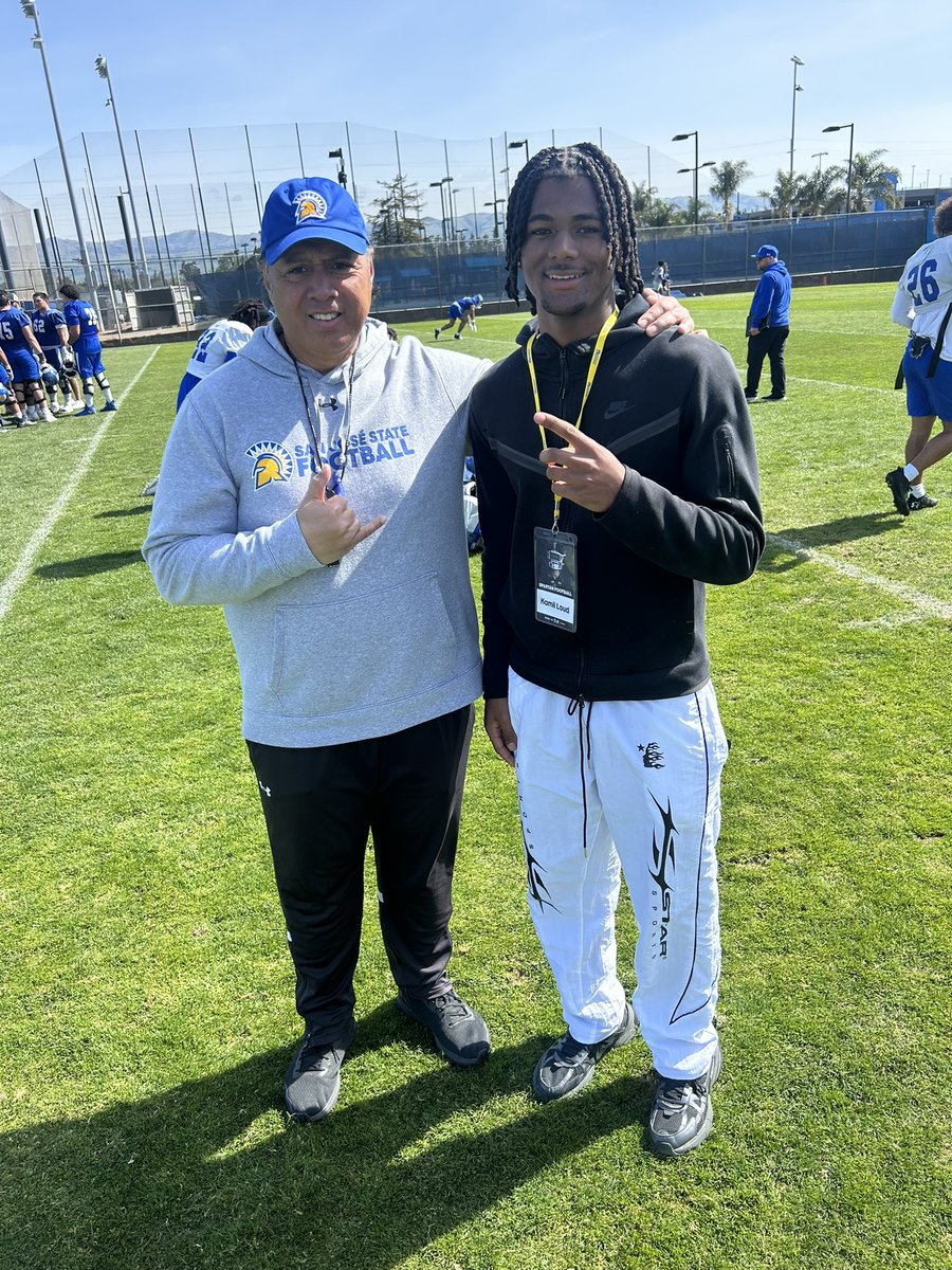 Kamil Loud (@kamloudd) on Twitter photo Had a great time watching <a href="/SanJoseStateFB/">San José State Football</a> spring ball! Thank you <a href="/TheBecaPerez/">Beca Perez</a> <a href="/WillTurpin5/">Will Turpin</a> for inviting me out today! <a href="/CoachBriscoeWR/">Coach Briscoe</a> <a href="/Benwik21/">Bené Benwikere</a> <a href="/BrandonHuffman/">Brandon Huffman</a> <a href="/BishopGormanFB/">Gaels Football</a> Had a great time watching <a href="/SanJoseStateFB/">San José State Football</a> spring ball! Thank you <a href="/TheBecaPerez/">Beca Perez</a> <a href="/WillTurpin5/">Will Turpin</a> for inviting me out today! <a href="/CoachBriscoeWR/">Coach Briscoe</a> <a href="/Benwik21/">Bené Benwikere</a> <a href="/BrandonHuffman/">Brandon Huffman</a> <a href="/BishopGormanFB/">Gaels Football</a>