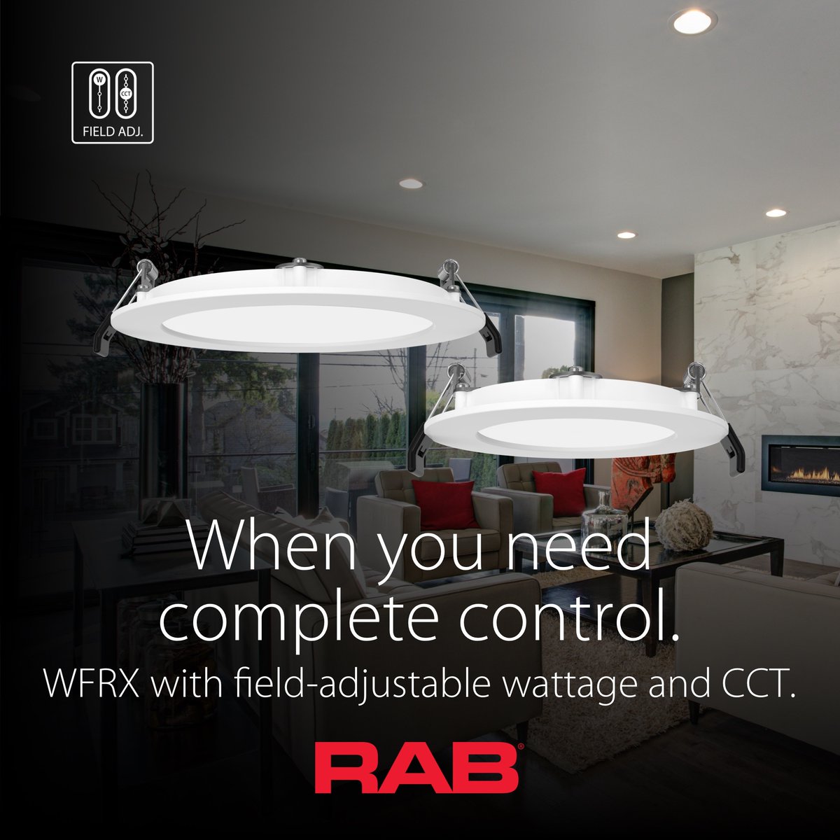 Introducing the WFRX: Our most versatile wafer downlight! Enjoy adjustable wattage and color temperature with ease. Its slim, edge-lit design ensures simple installation, ideal for new builds and retrofits. To learn more: hubs.ly/Q03cF2m90 #RAB #Lighting #WFRX